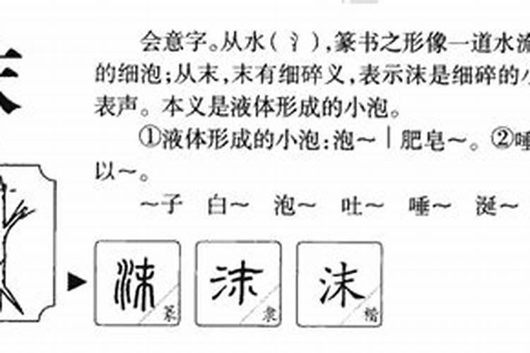 沫在生辰八字里面属什么意思