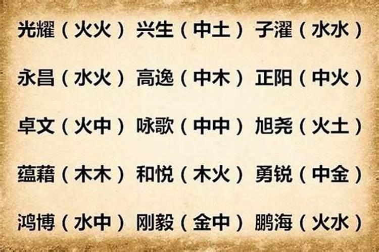 五行缺金的男孩名字