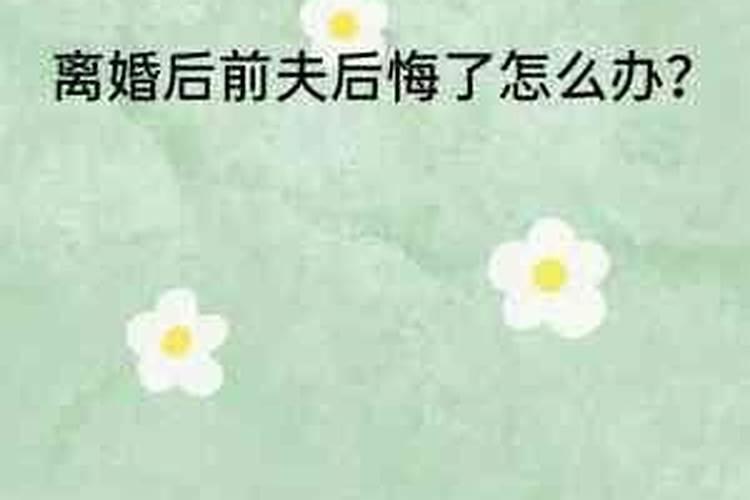 梦到前夫后悔离婚了