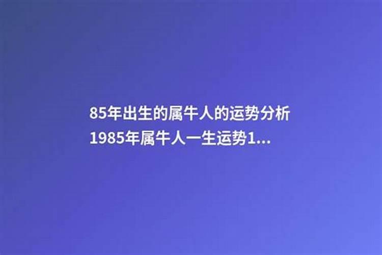 1985出生的运程如何