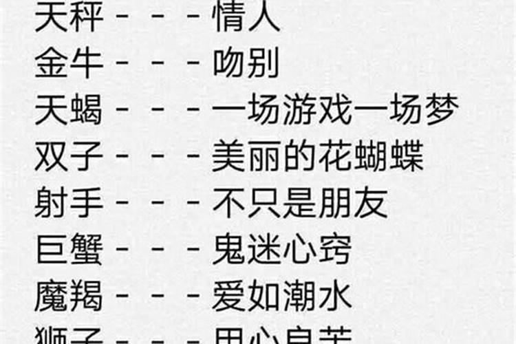 十二星座专属名字