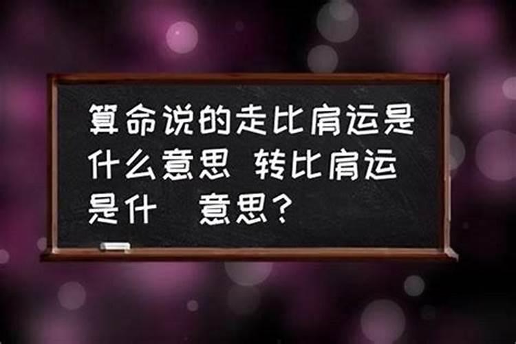 流年大运比肩是什么意思