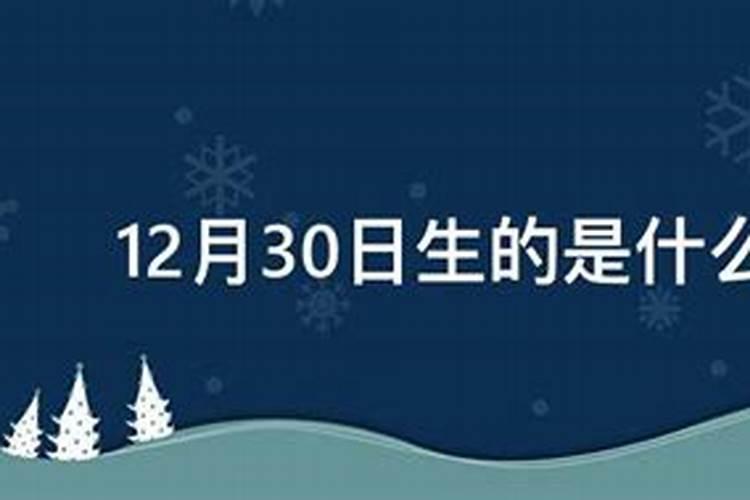 生日12月30号什么星座