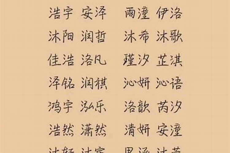 带有水字旁的男孩名字