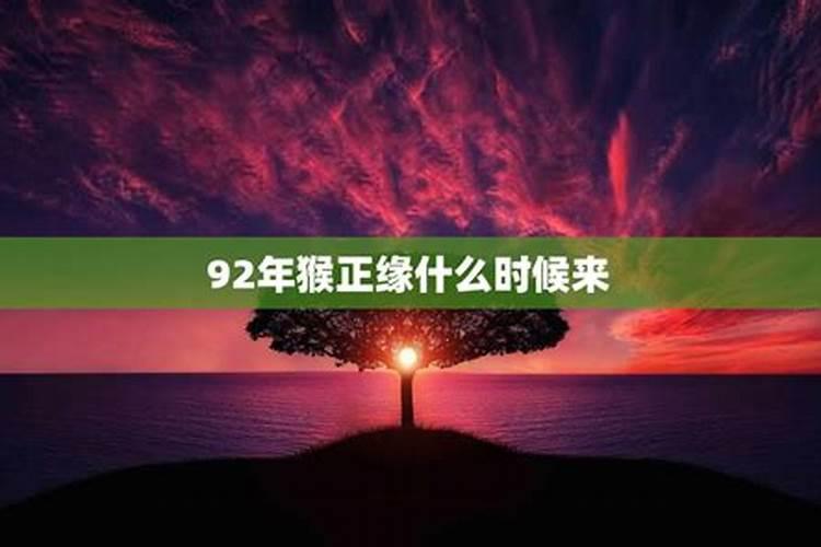 92年女猴正缘什么时候来