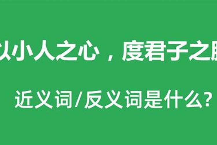 以小人之心度君子之腹是什么意思近义词