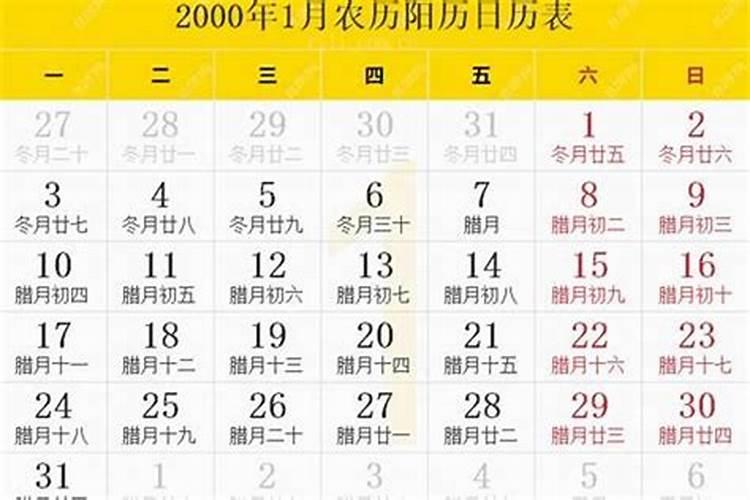 阳历2000年一月属什么