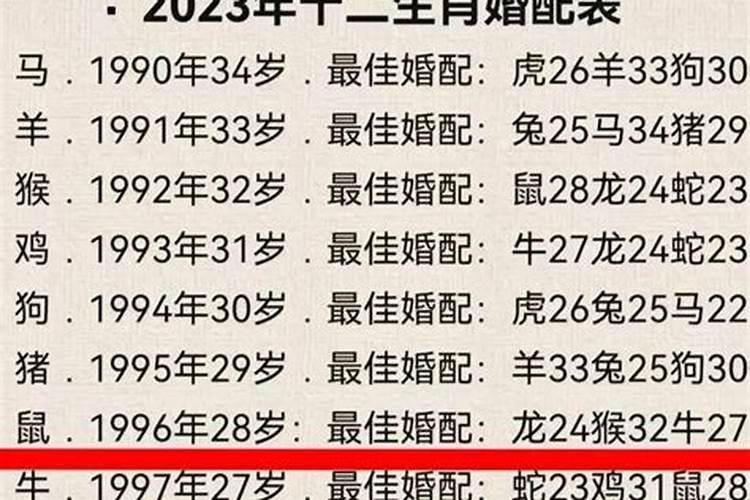 96年属什么生肖的多大年龄