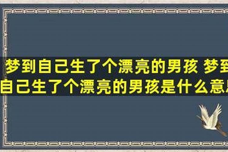 梦到自己生男孩是什么意思