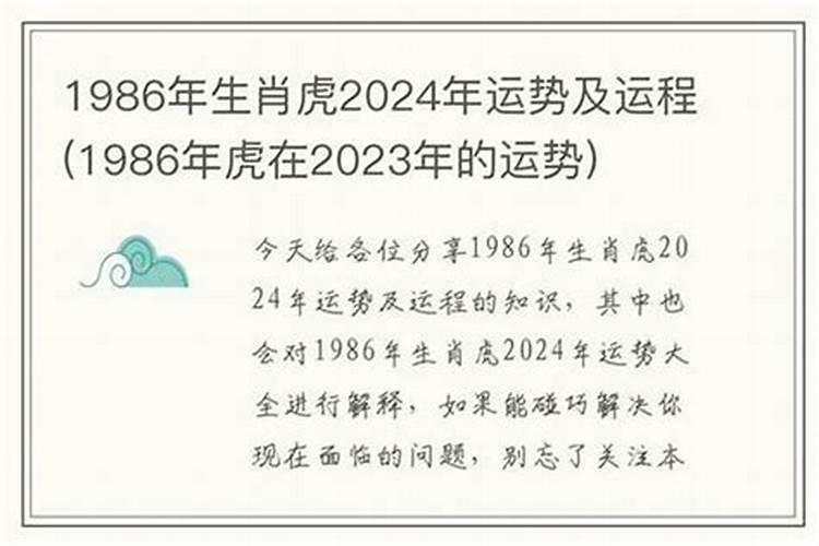 1986年在2023年的运程