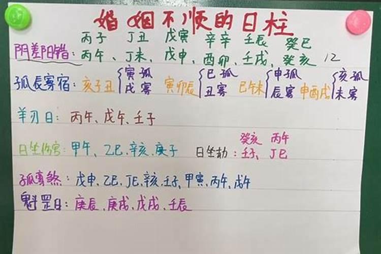 八字不利婚姻的日柱