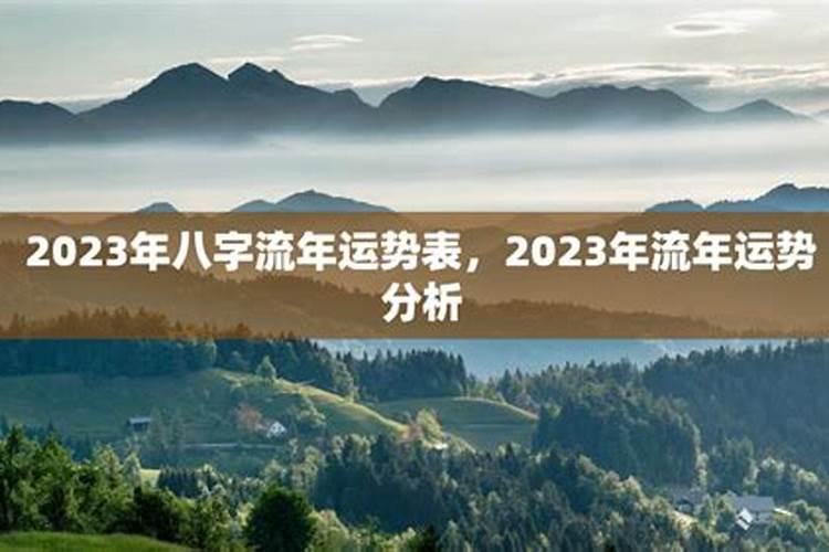 2023年流年表