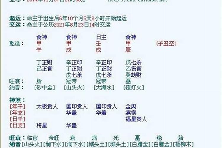 八字喜用神实例