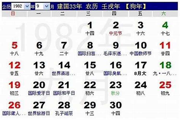 1982年2月2日阳历是多少