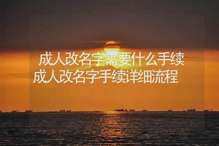 成人改名字手续详细流程