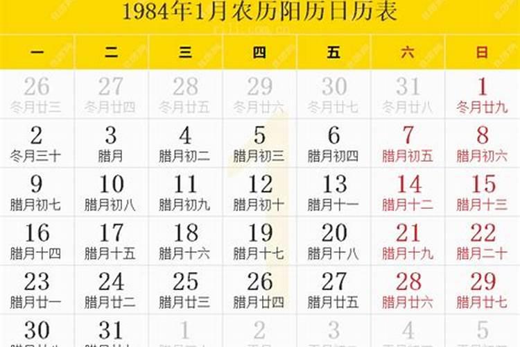 1984年12月20日阴历是多少