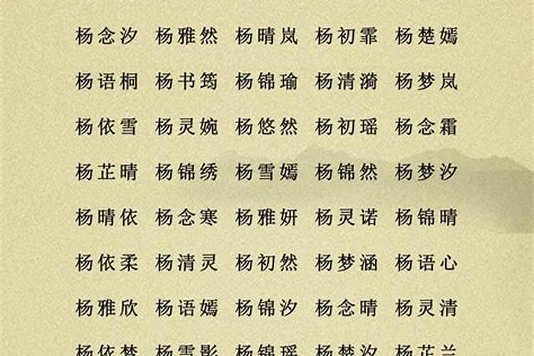 杨姓宝宝取名大全2023款名字