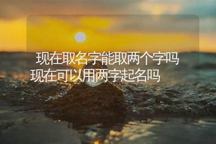 现在可以取单名字吗