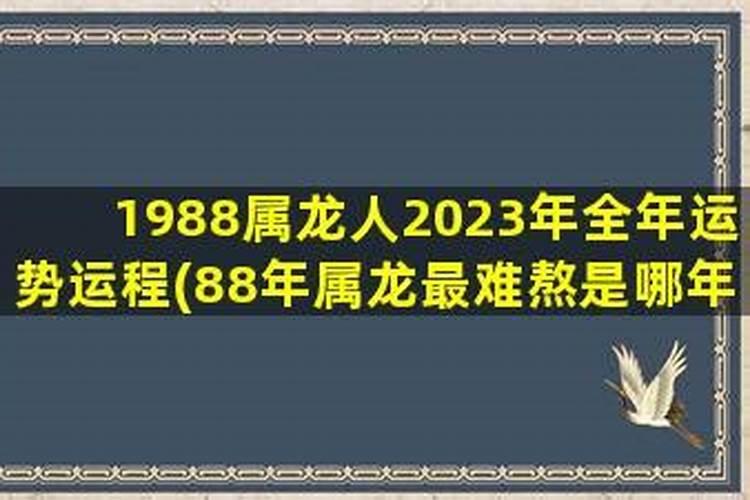 1988哪一年运势最好