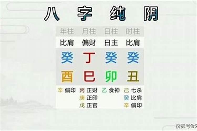 四柱纯阴的八字举例