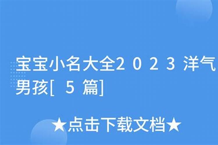 男宝小名2023洋气属狗的名字有哪些字