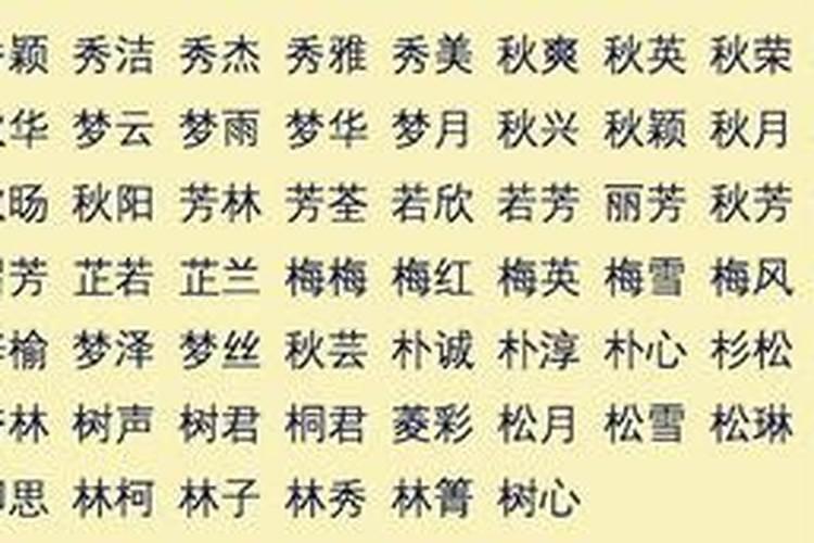 五行属性为木的字女孩起名用