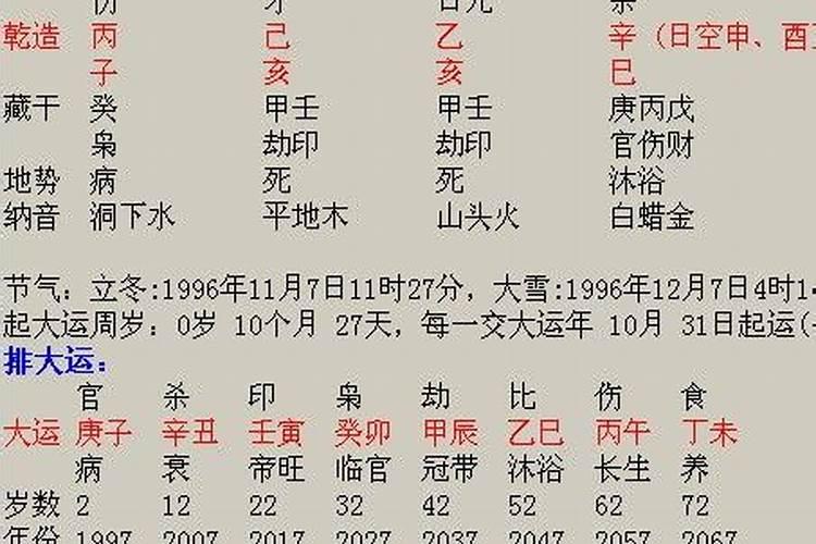 八字如何排大运