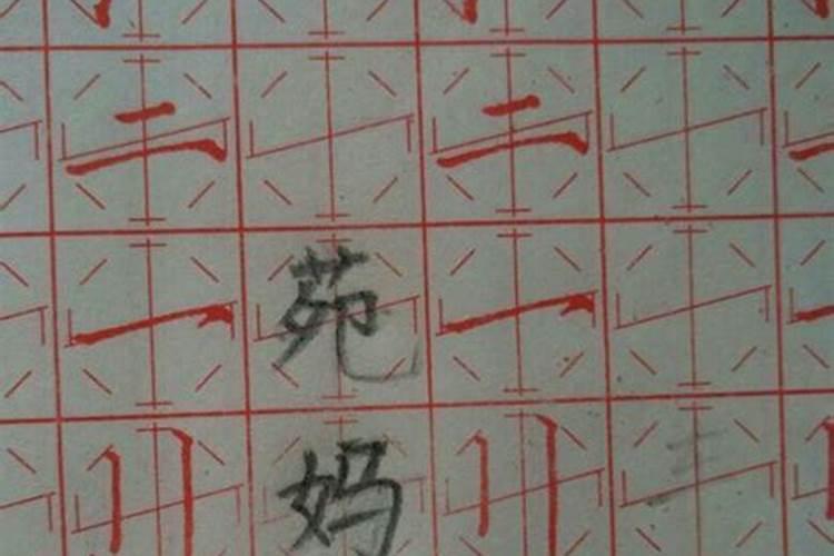 八字在田字格里面怎么写